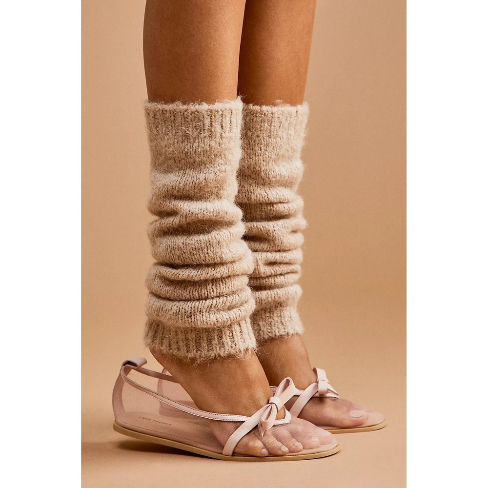 Free People Ballet Coquette Pink Mesh Ballet Mary Jane Flats Bow Sheer Women 8.5
